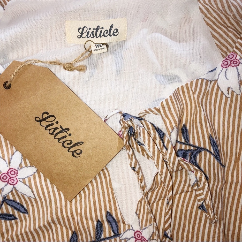 Listicle Striped Floral Dress — image 6 of 8